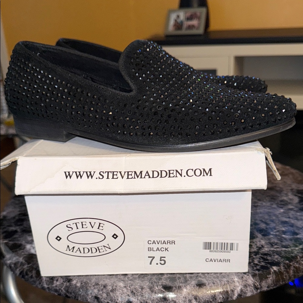 Steve Madden Black Studded Loafers